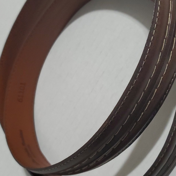 Men's Brown Belt Silver Tone Buckle sz 40 - Picture 6 of 10